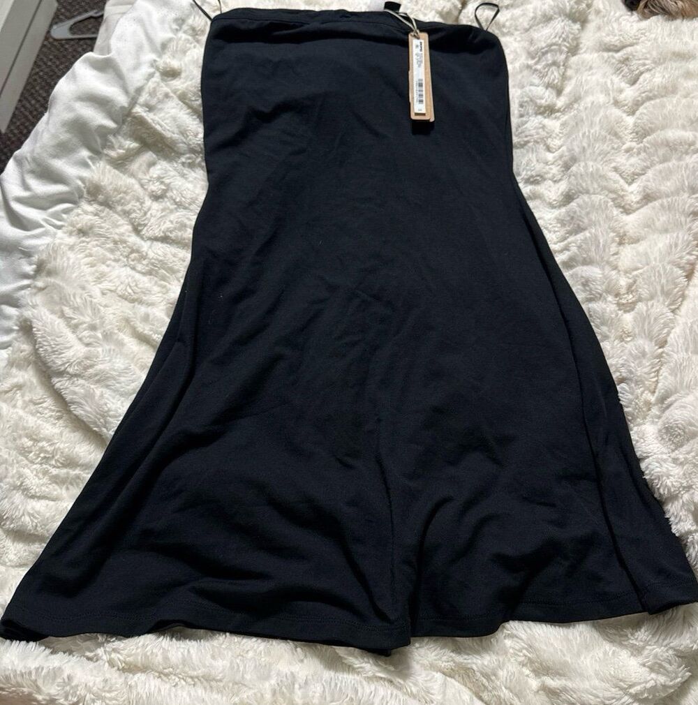 Skims Smooth Layers Strapless Dress Obsidian XS - Picture 2 of 5